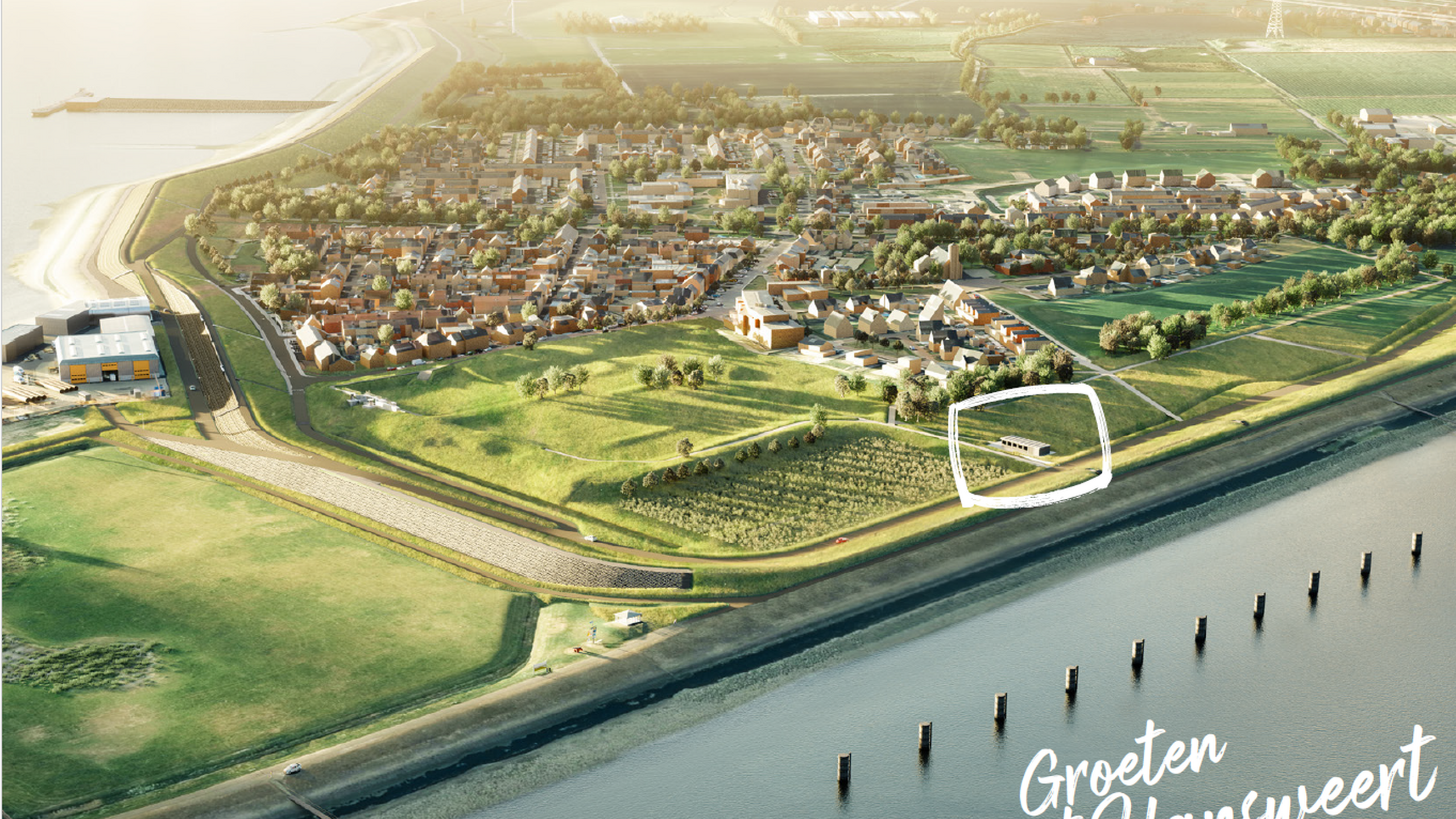 visualisatie nieuwe dijk met groeten uit hansweert
