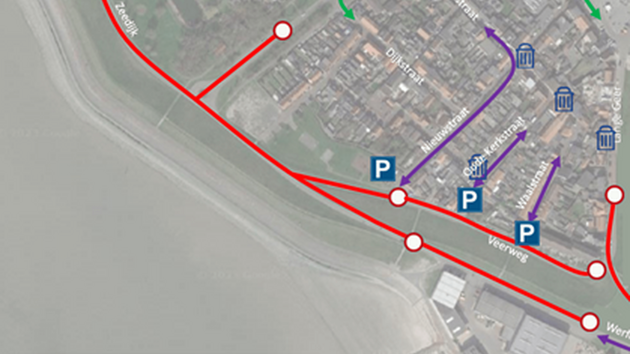 Kaart Veerweg Hansweert afgesloten.