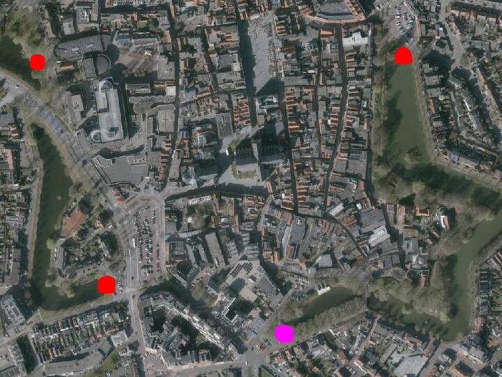 Plattegrond oplaadplekken Goese Vesten.
