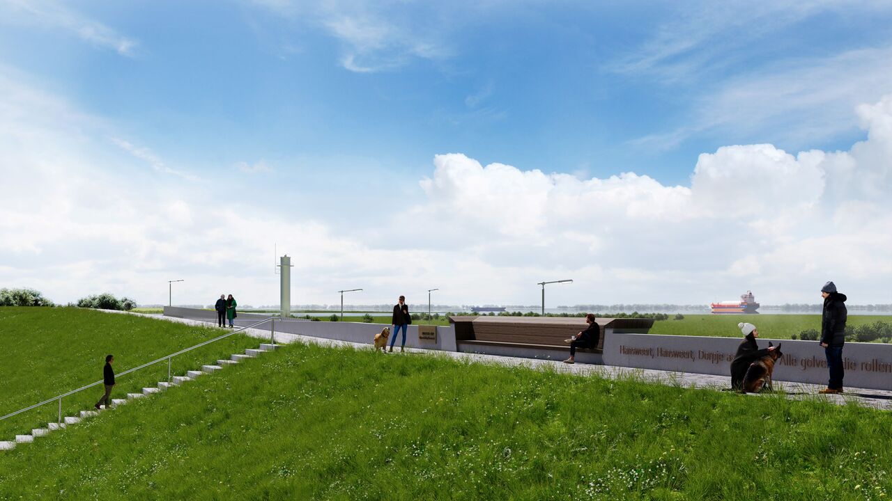 weergave van de toekomstige keerwand Hansweert