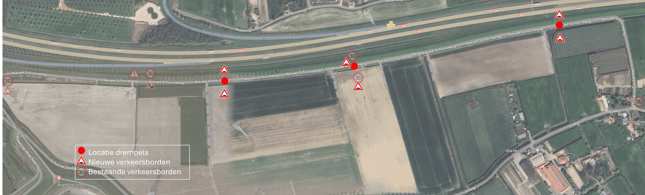 Locaties drempels Schore
