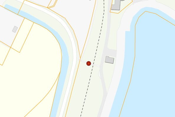 Kaart met de locatie van het vervangen van de dijktrap Zuidweg 6 in Bruinisse.