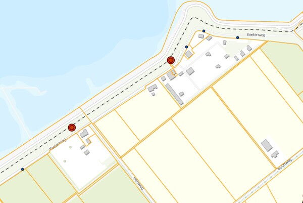Kaart met de locatie van het vervangen van de dijktrap Keetenweg in Stavenisse.