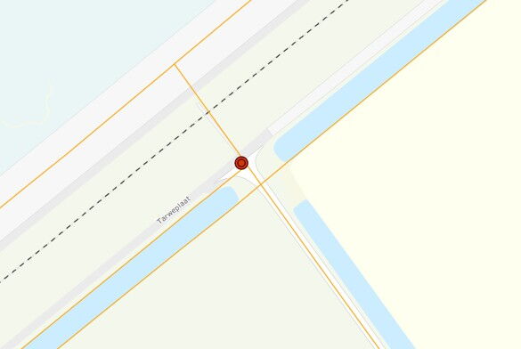 Kaart met de locatie van het vervangen van de dijktrap Tarweplaatweg/Dwarsweg in Krabbendijke.